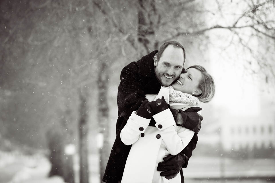 Winter engagement in Chicago