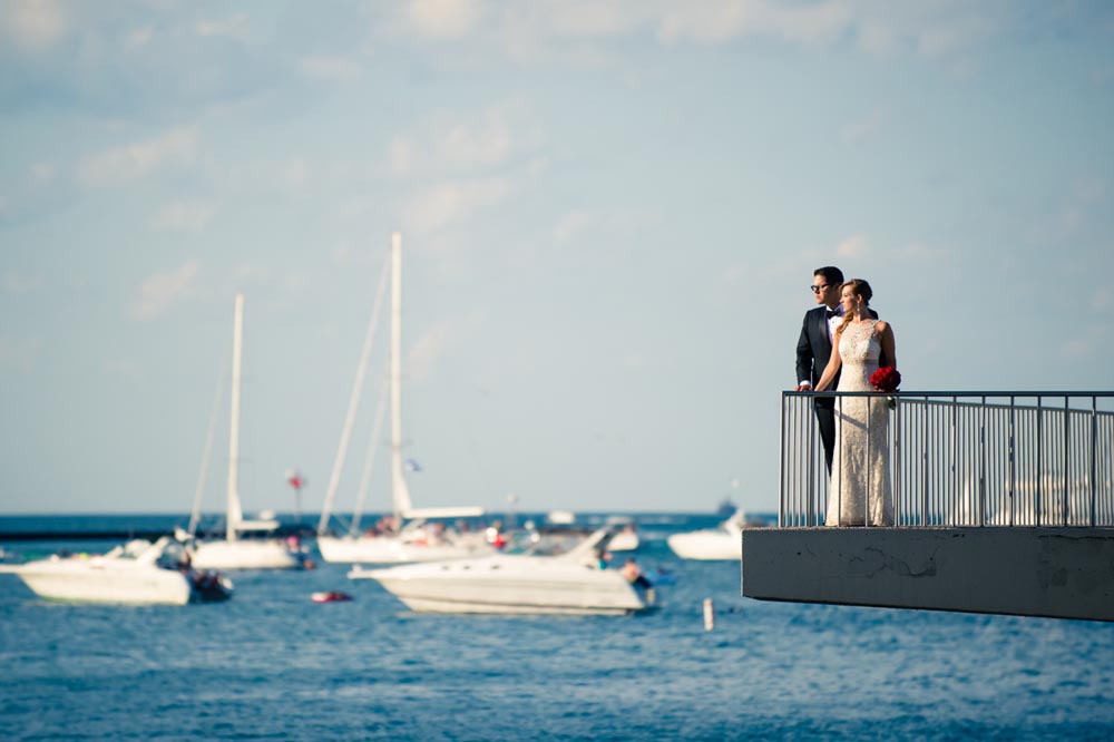 Wedding at Olive Park with scenic overlook of Lake Michigan