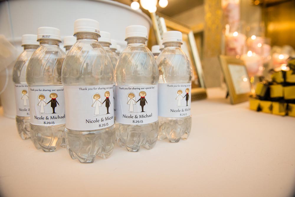 Custom bottles of water for wedding