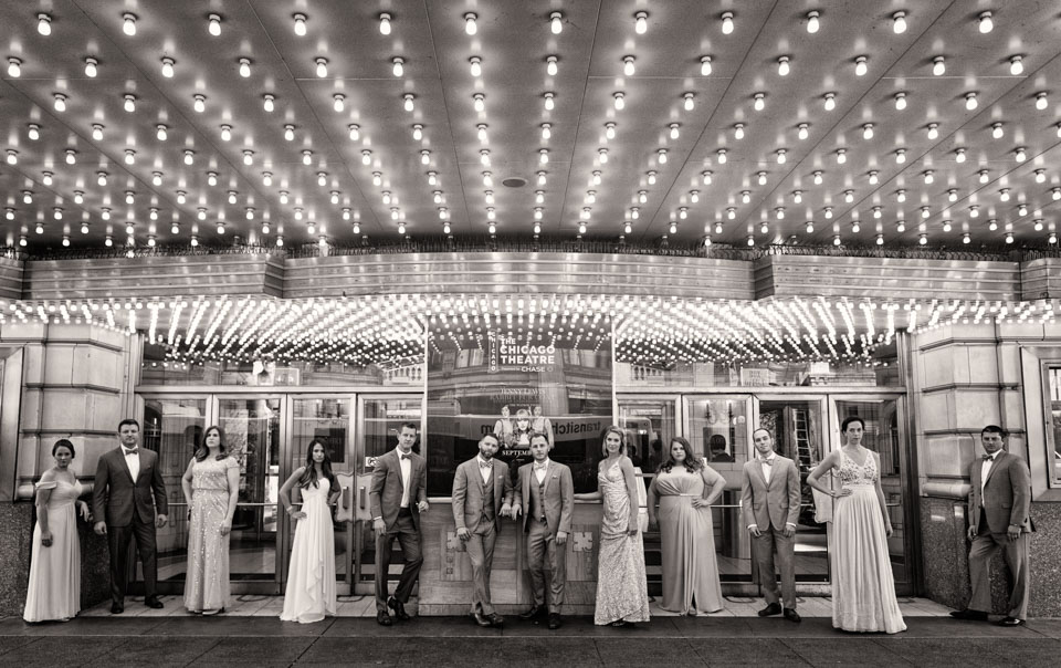 Wedding party at Chicago Theater